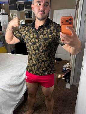 GUESS Men's Black with Gold Foil Floral Rose Print Polo Shirt